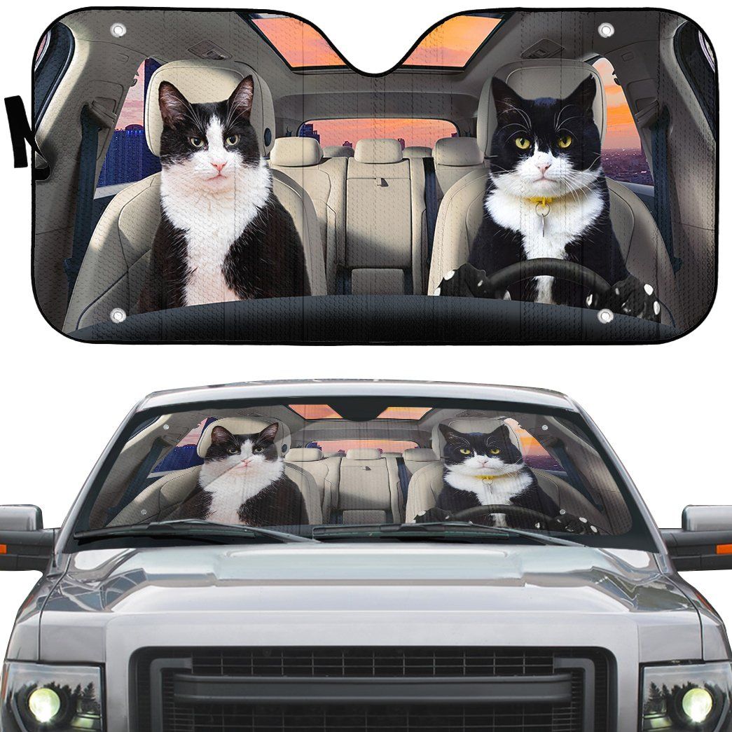 Gearhumans 3D Texudo Cat Auto Car Sunshade