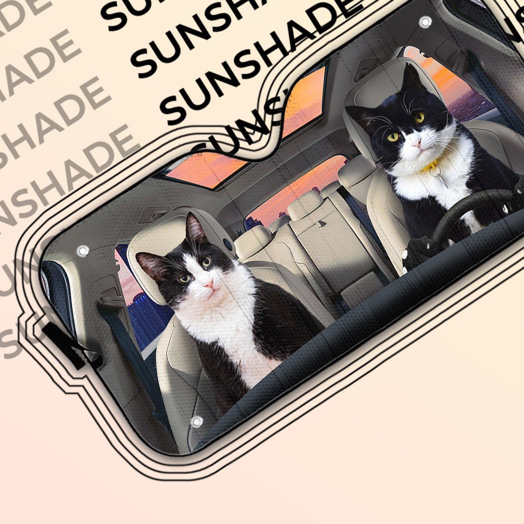 Gearhumans 3D Texudo Cat Auto Car Sunshade