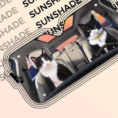 Gearhumans 3D Texudo Cat Auto Car Sunshade