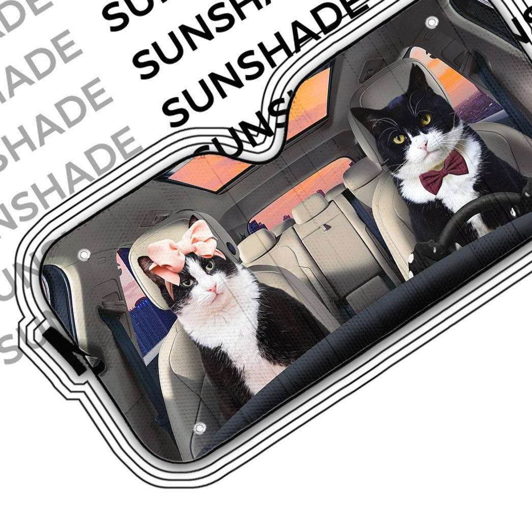 Gearhumans 3D Texudo Couple Cat Auto Car Sunshade
