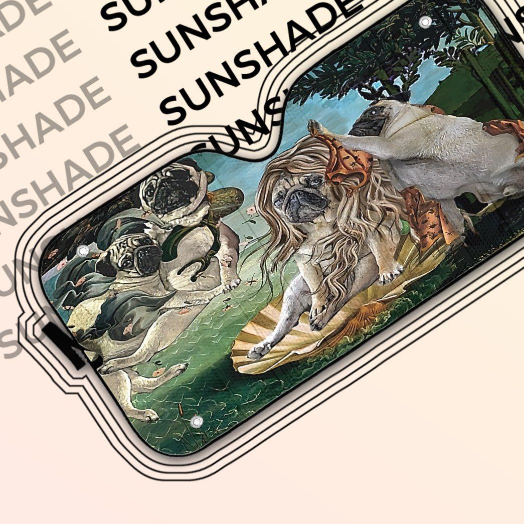 Gearhumans 3D The Birth of Venus Pug Custom Sunshade