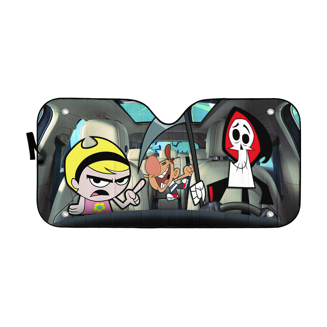 Gearhumans 3D The Grim Adventures of Billy & Mandy Custom Car Auto Sunshade