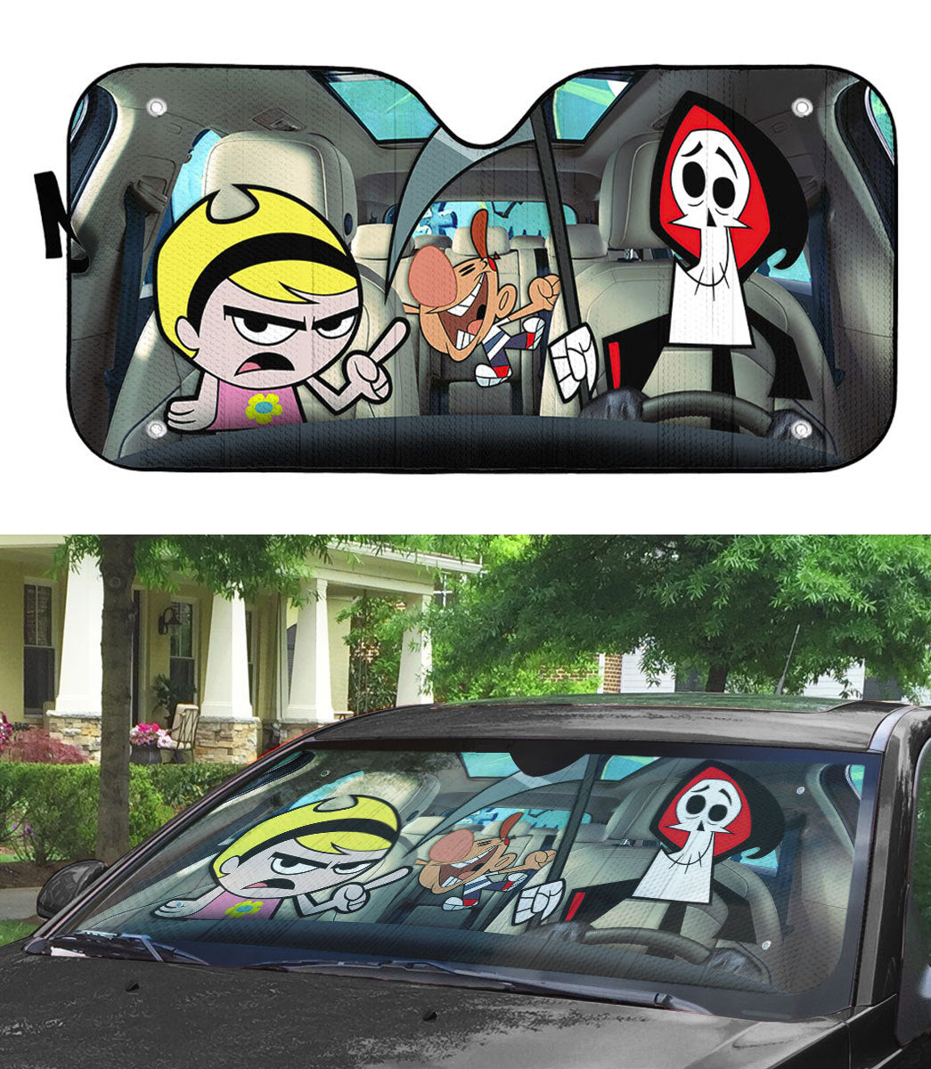 Gearhumans 3D The Grim Adventures of Billy & Mandy Custom Car Auto Sunshade