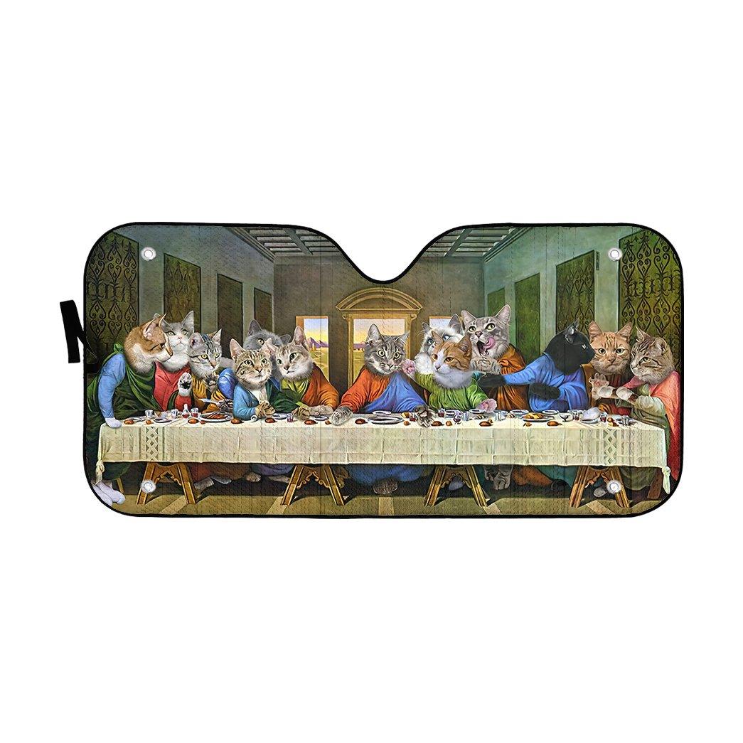 Gearhumans 3D The Last Supper Cat Custom Sunshade