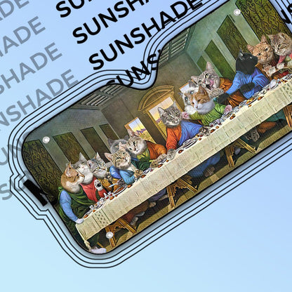 Gearhumans 3D The Last Supper Cat Custom Sunshade