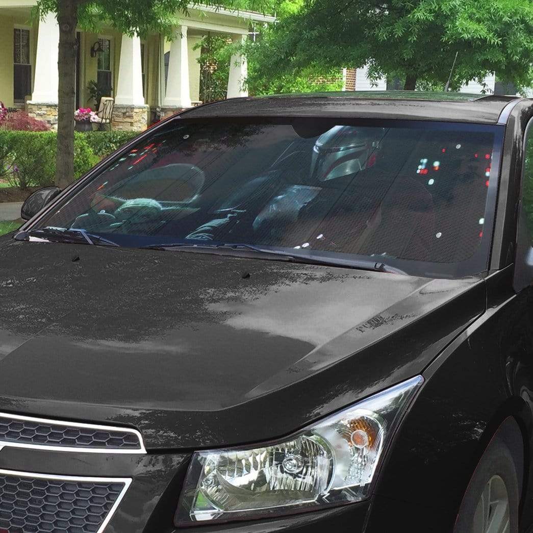 Gearhumans 3D The Mandalorian Custom Car Auto Sunshade