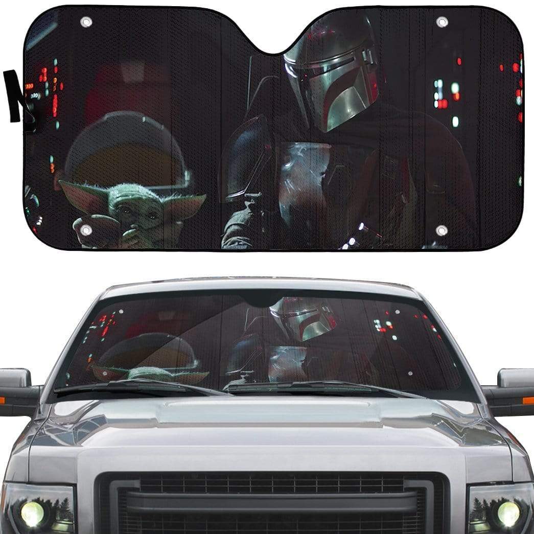 Gearhumans 3D The Mandalorian Custom Car Auto Sunshade