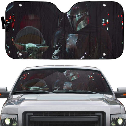 Gearhumans 3D The Mandalorian Custom Car Auto Sunshade