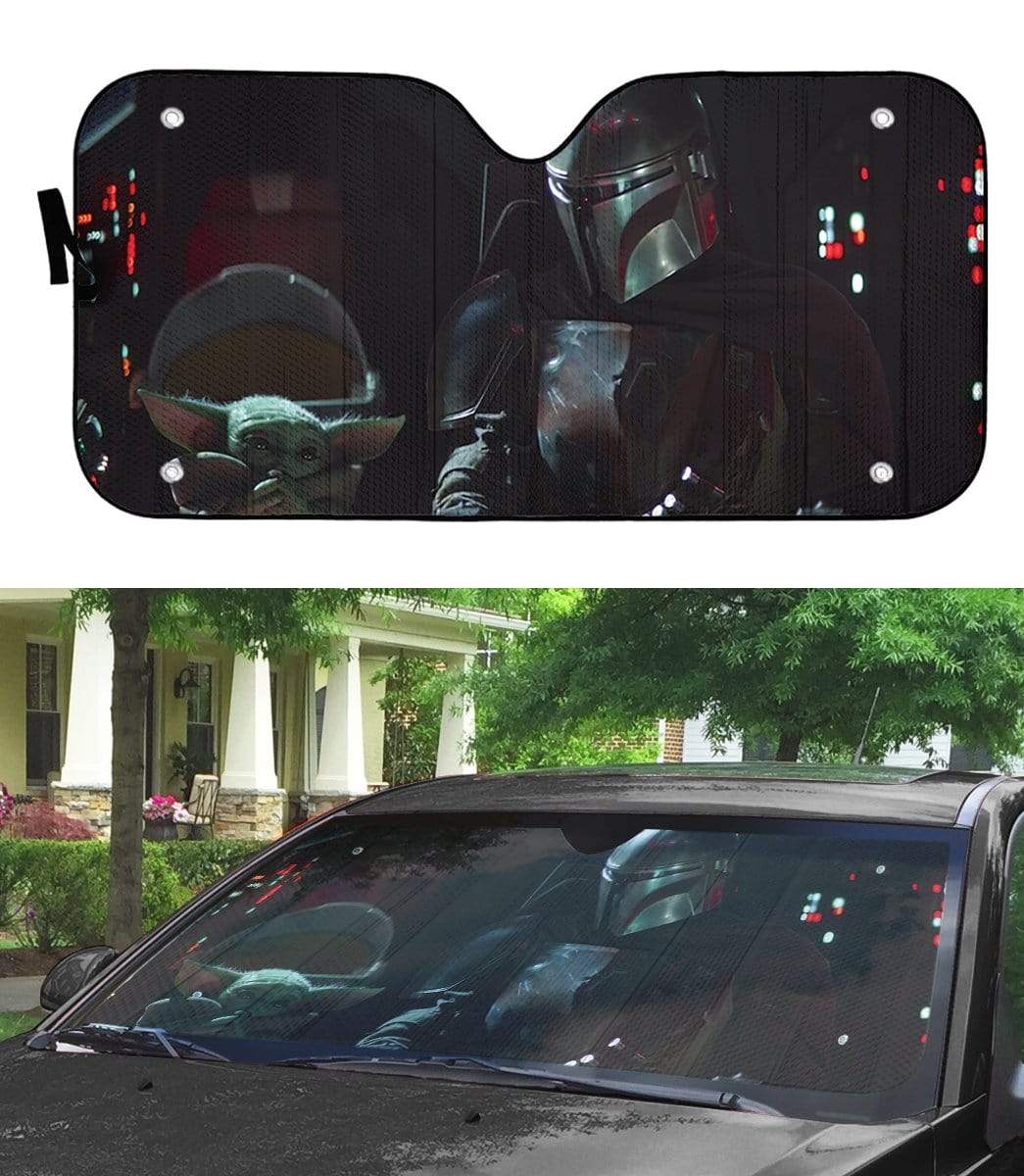 Gearhumans 3D The Mandalorian Custom Car Auto Sunshade