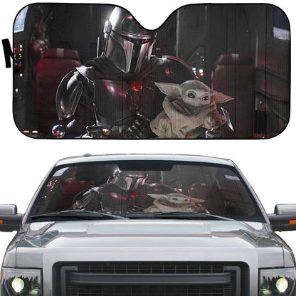 Gearhumans 3D The Mandalorian Custom Car Auto Sunshade