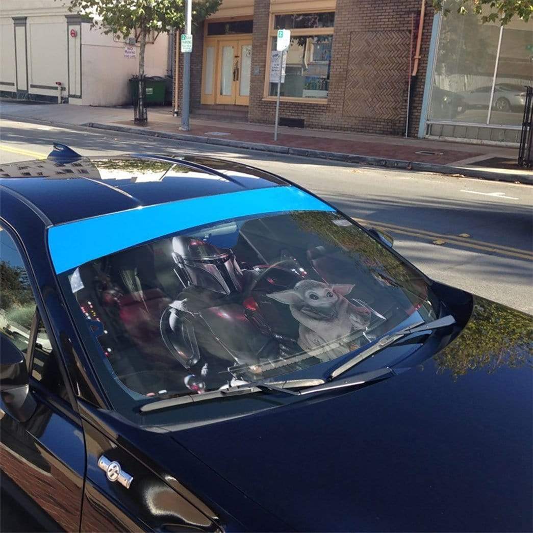 Gearhumans 3D The Mandalorian Custom Car Auto Sunshade