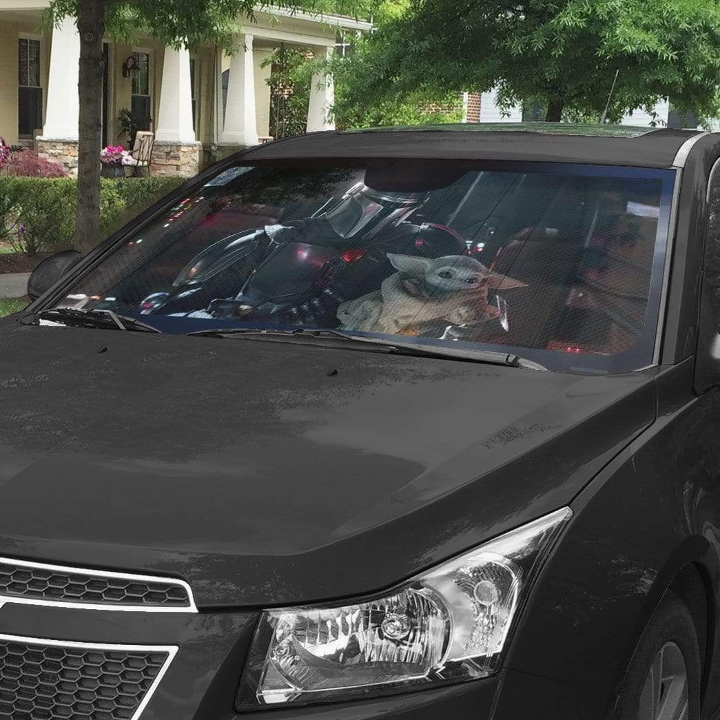 Gearhumans 3D The Mandalorian Custom Car Auto Sunshade