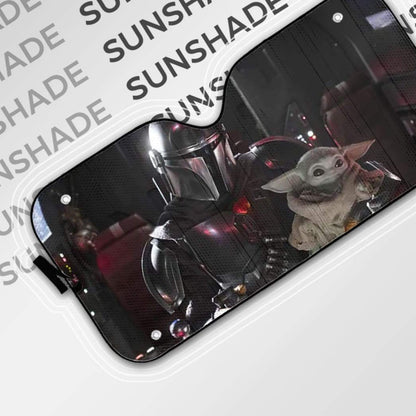 Gearhumans 3D The Mandalorian Custom Car Auto Sunshade