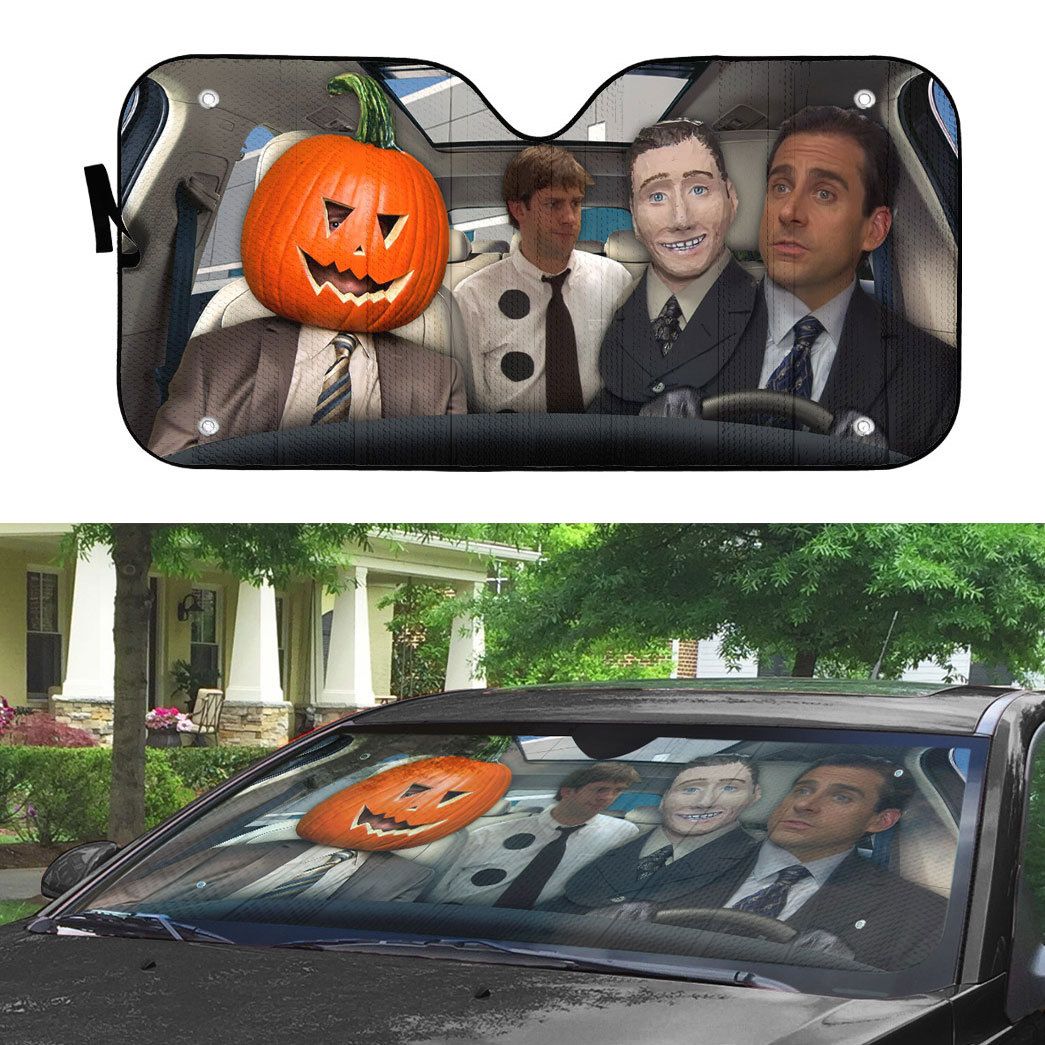 Gearhumans 3D The Office Halloween Michael Jim Dwight Custom Car Auto Sunshade
