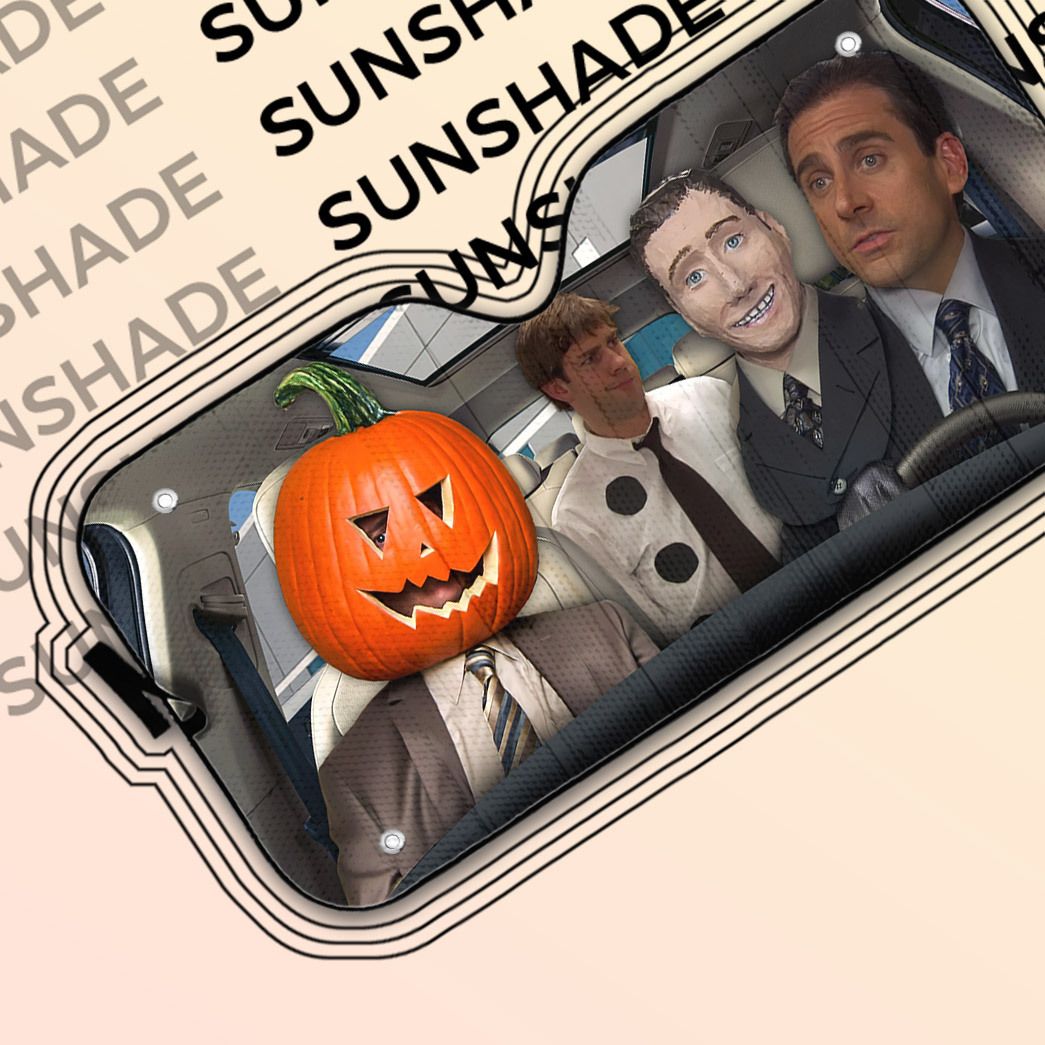 Gearhumans 3D The Office Halloween Michael Jim Dwight Custom Car Auto Sunshade