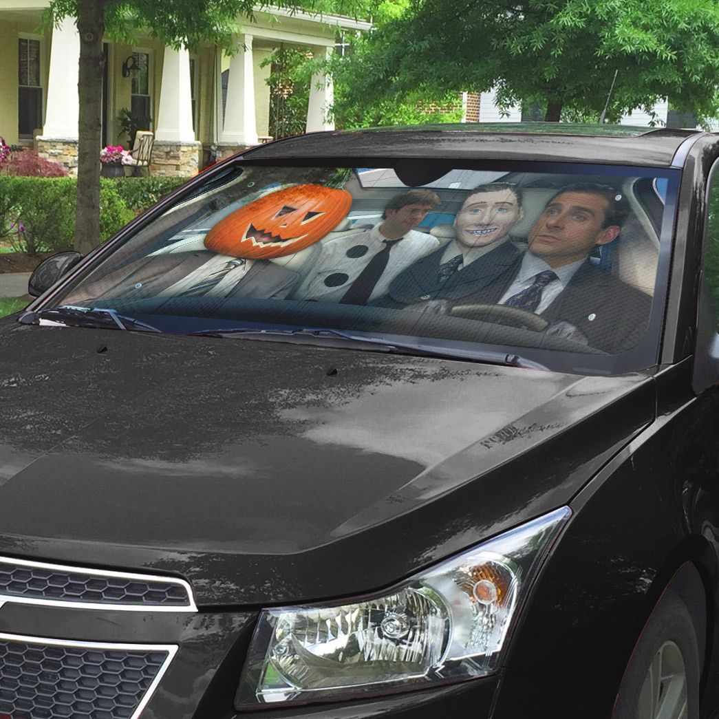 Gearhumans 3D The Office Halloween Michael Jim Dwight Custom Car Auto Sunshade
