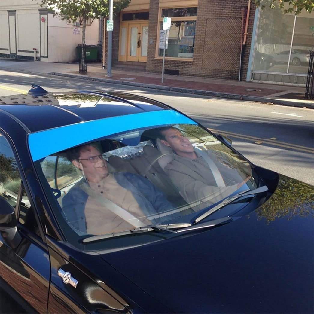 Gearhumans 3D The Office Michael And Dwight Custom Car Auto Sunshade