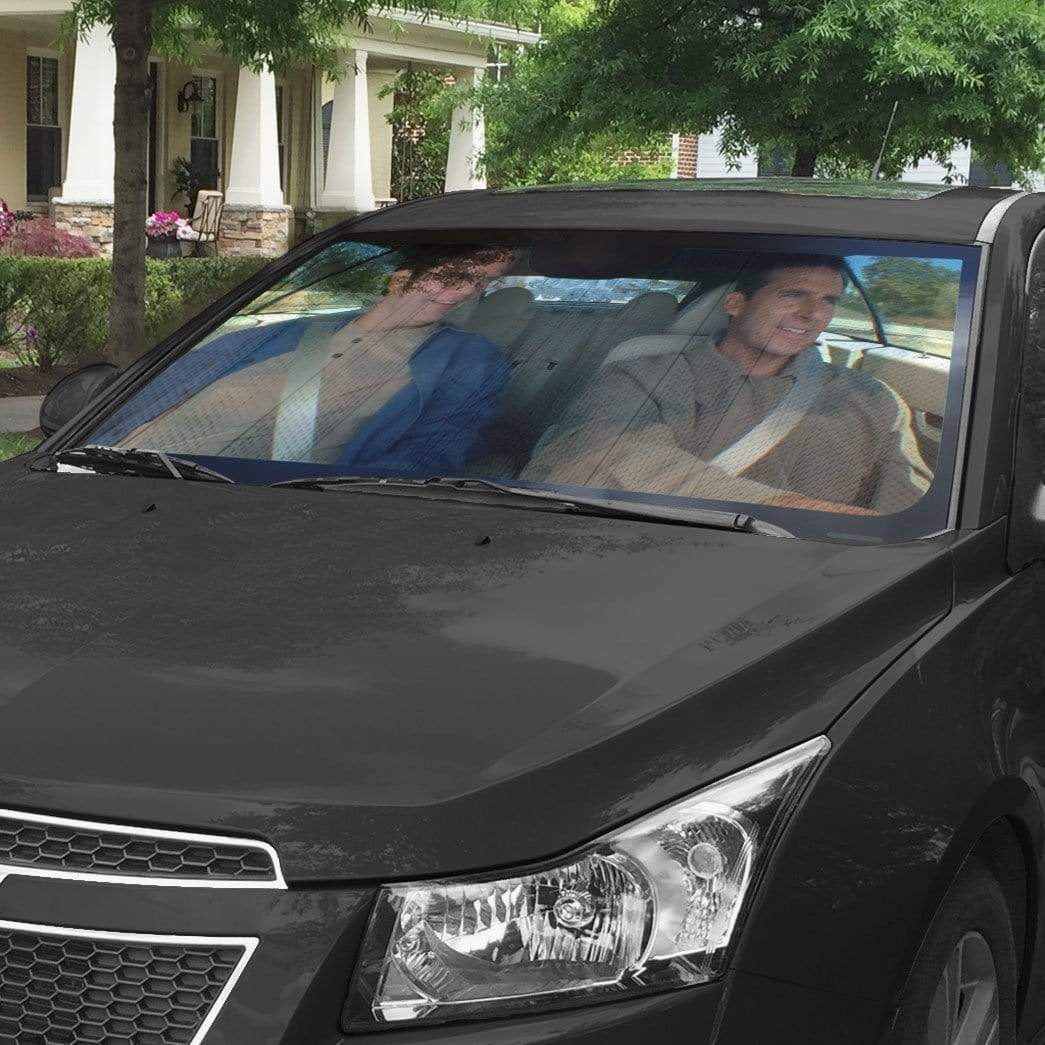 Gearhumans 3D The Office Michael And Dwight Custom Car Auto Sunshade