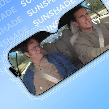 Gearhumans 3D The Office Michael And Dwight Custom Car Auto Sunshade