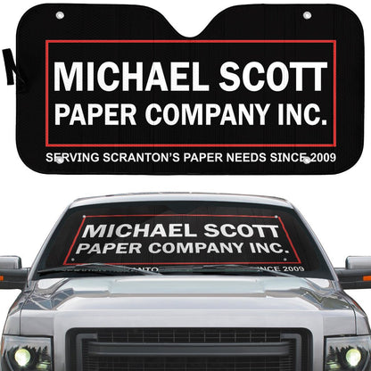 Gearhumans 3D The Office Michael Scott Paper Company Custom Car Auto Sunshade