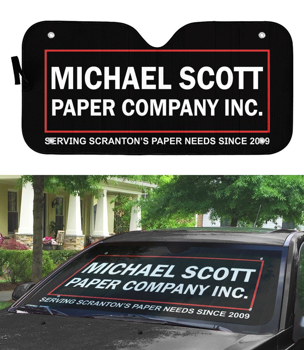 Gearhumans 3D The Office Michael Scott Paper Company Custom Car Auto Sunshade