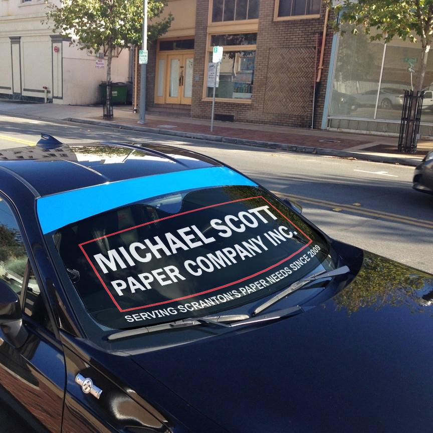 Gearhumans 3D The Office Michael Scott Paper Company Custom Car Auto Sunshade