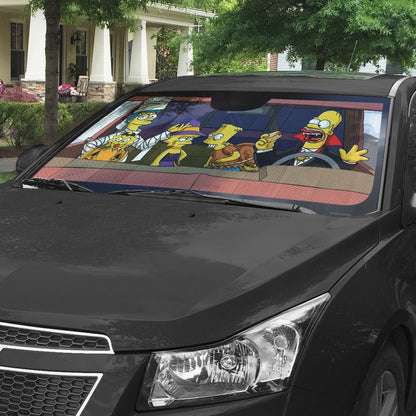 Gearhumans 3D The Simpsons Halloween Custom Car Auto Sunshade