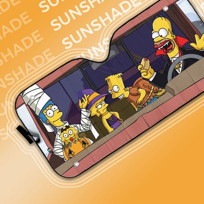 Gearhumans 3D The Simpsons Halloween Custom Car Auto Sunshade