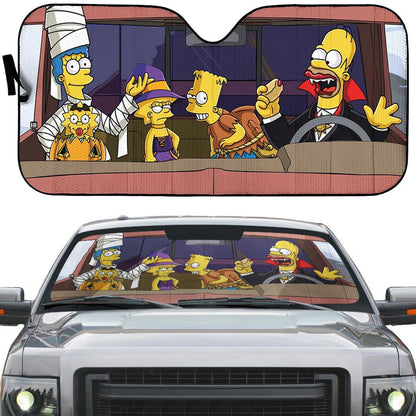 Gearhumans 3D The Simpsons Halloween Custom Car Auto Sunshade