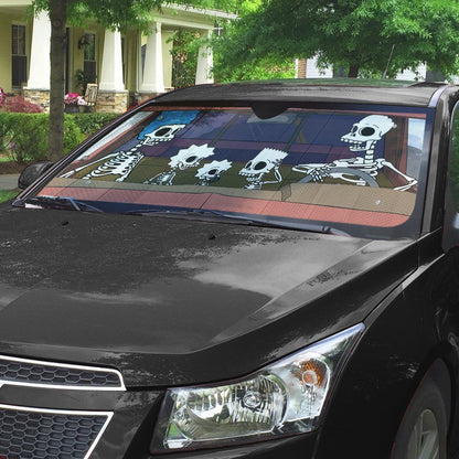 Gearhumans 3D The Simpsons Skeleton Custom Car Auto Sunshade