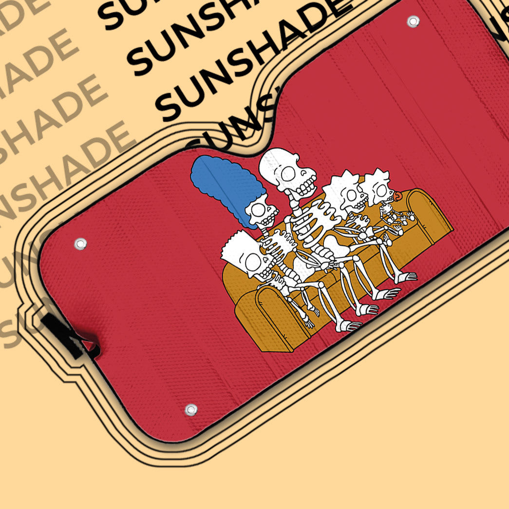 Gearhumans 3D The Simpsons Skeleton Family Custom Car Auto Sunshade