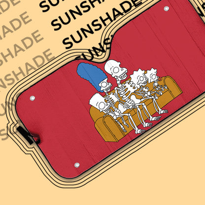 Gearhumans 3D The Simpsons Skeleton Family Custom Car Auto Sunshade