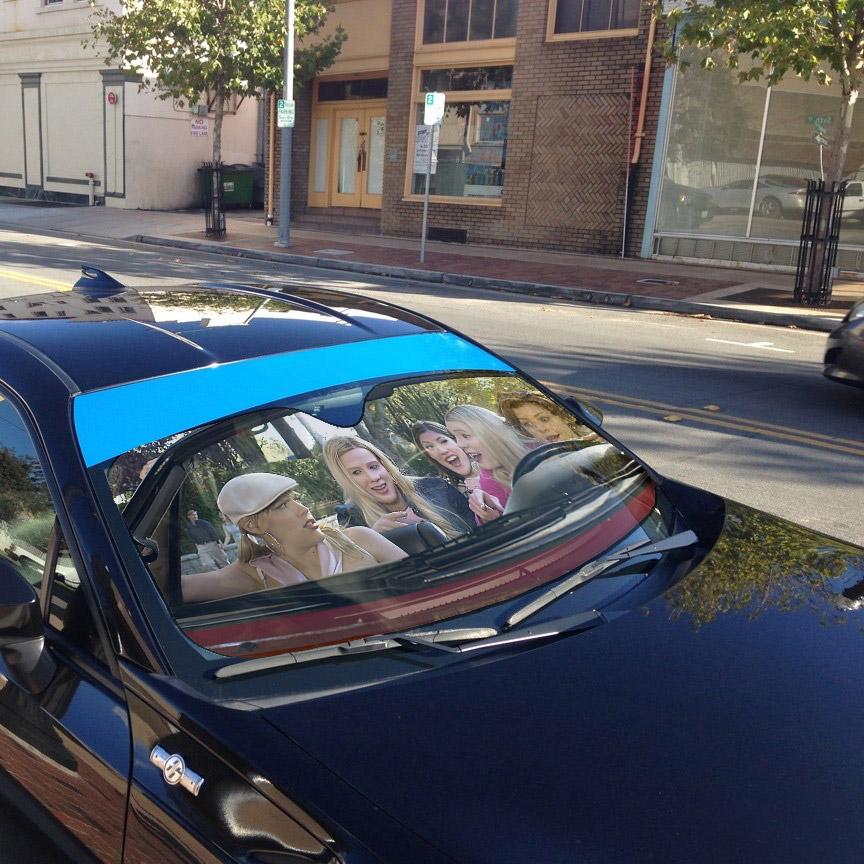 Gearhumans 3D The White Chicks Custom Car Auto Sunshade