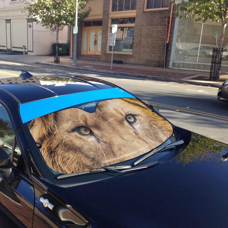 Gearhumans 3D Through The Eyes Of A Lion Custom Sunshade