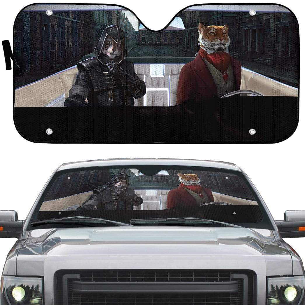 Gearhumans 3D Tiger Assassin Custom Car Auto Sunshade