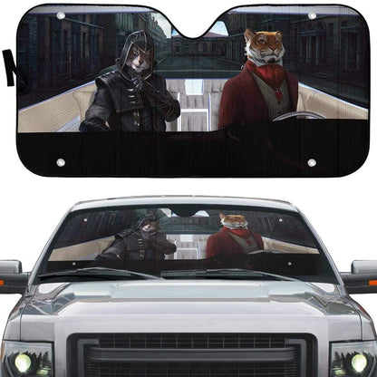 Gearhumans 3D Tiger Assassin Custom Car Auto Sunshade