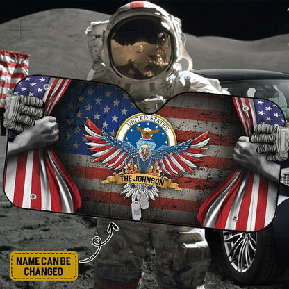 Gearhumans 3D US Air Force 4th July Custom Name Car Auto Sunshade