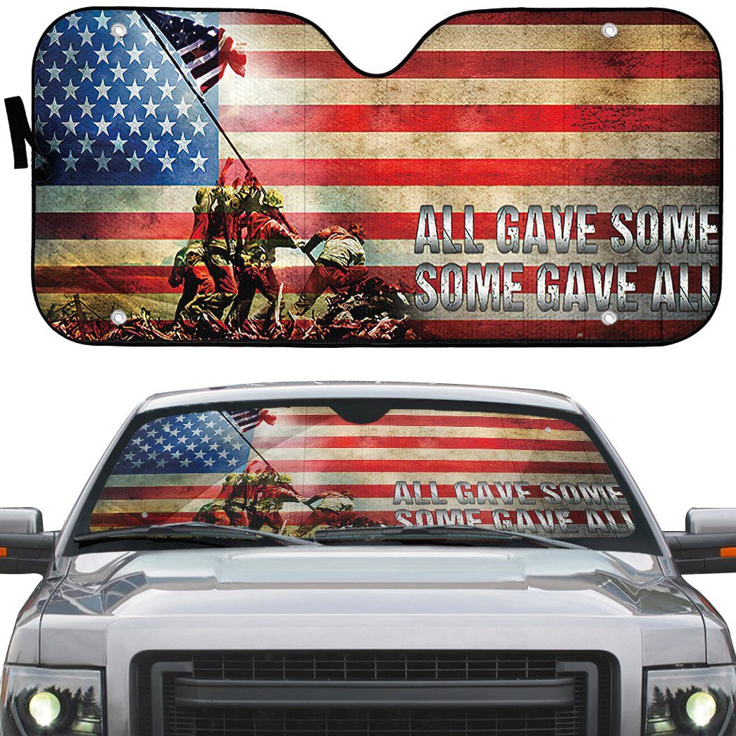 Gearhumans 3D US Veteran Some Gave All Custom Car Auto Sunshade