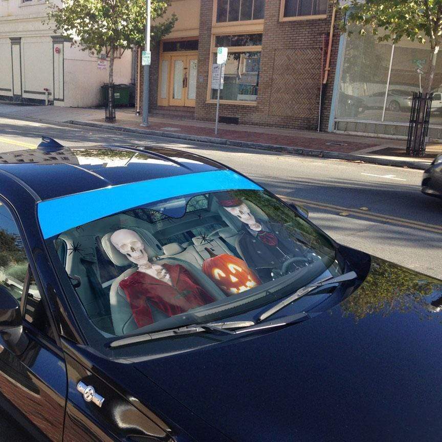 Gearhumans 3D Vampire Skeleton Custom Car Auto Sunshade