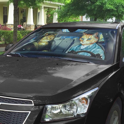 Gearhumans 3D Van Gogh And Mona Lisa Custom Car Auto Sunshade