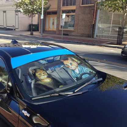Gearhumans 3D Van Gogh And Mona Lisa Custom Car Auto Sunshade