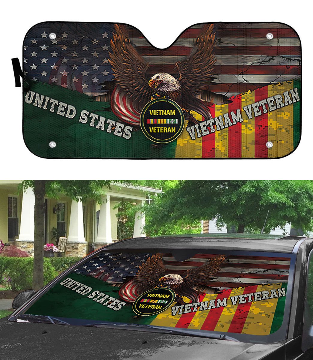 Gearhumans 3D Vietnam Veteran Memorial Gift Custom Sunshade