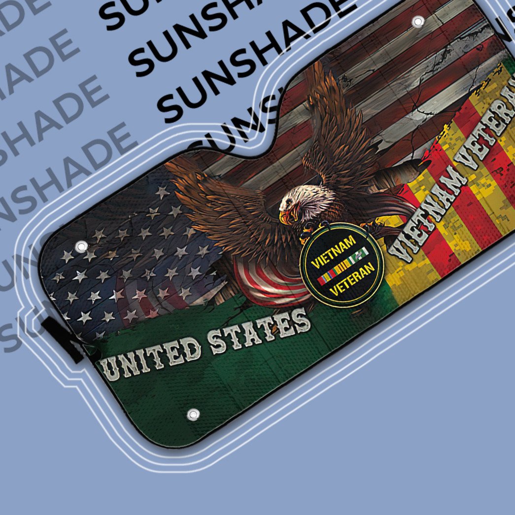 Gearhumans 3D Vietnam Veteran Memorial Gift Custom Sunshade