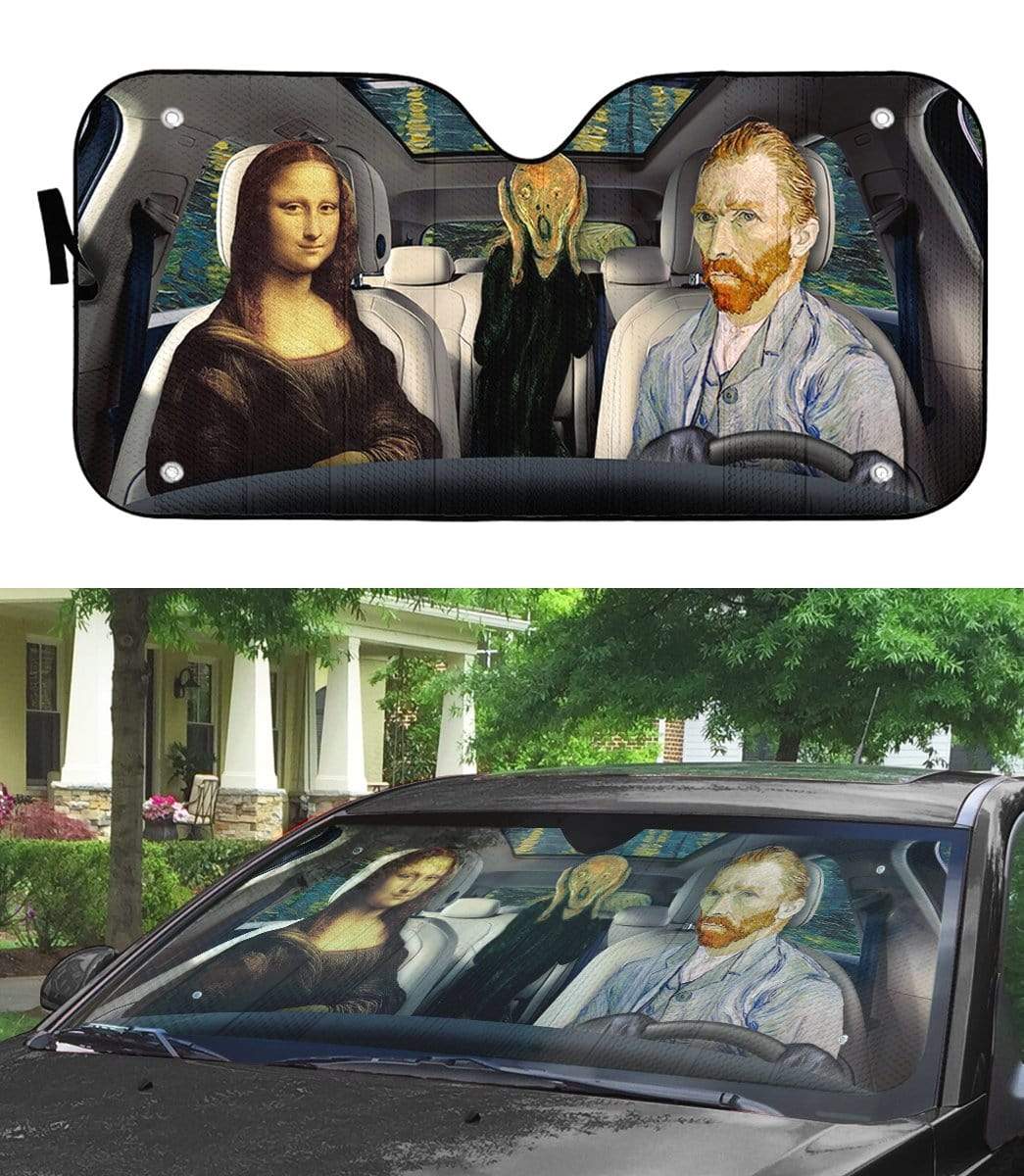 Gearhumans 3D Vincent van Gogh Custom Car Auto Sunshade