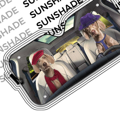 Gearhumans 3D Weimaraner Dog Auto Car Sunshade