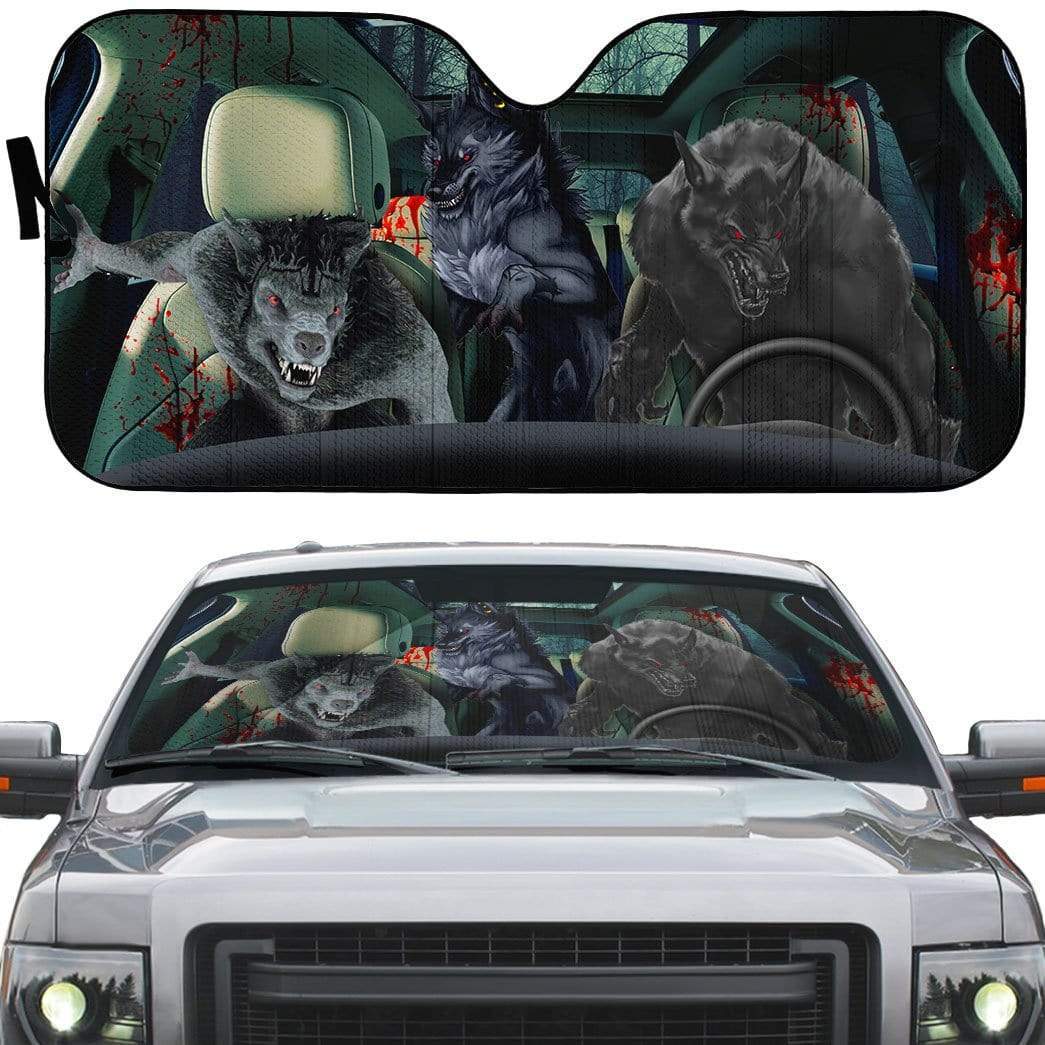 Gearhumans 3D Werewolf Custom Car Auto Sunshade
