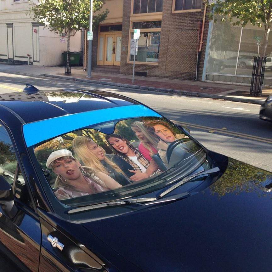 Gearhumans 3D White Chicks Custom Car Auto Sunshade