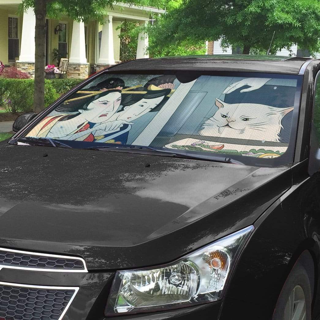 Gearhumans 3D Yelling At A Cat Custom Car Auto Sunshade