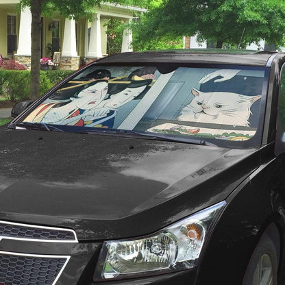 Gearhumans 3D Yelling At A Cat Custom Car Auto Sunshade