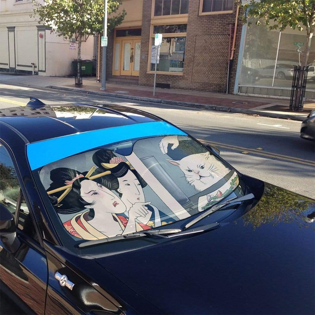 Gearhumans 3D Yelling At A Cat Custom Car Auto Sunshade